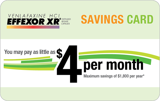 EFFEXOR XR (venlafaxine extended-release) Savings Card